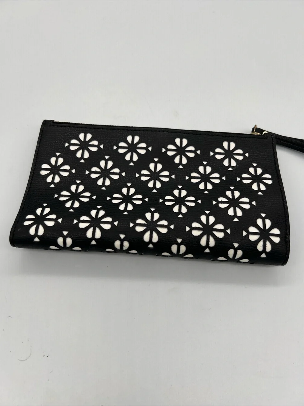 Kate Spade Black Floral Cutout Wristlet Clutch/ wallet